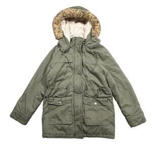 Aeropostale Puffer Jacket Fur Hood Parka Coat Women’s Small Flaw